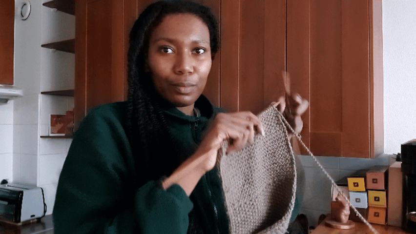 écharpe en laine tricotée à la main par Fassi Faith
