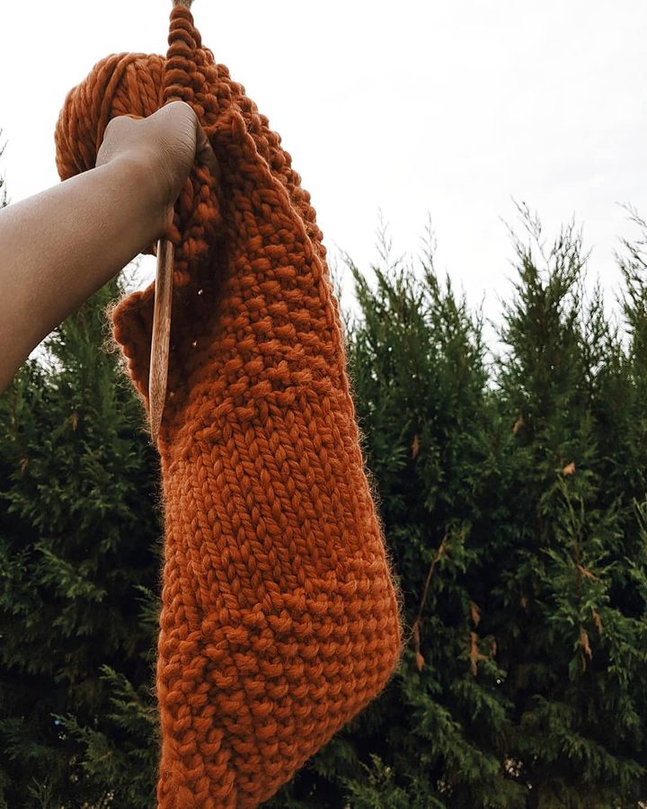 écharpe en laine orange LGF